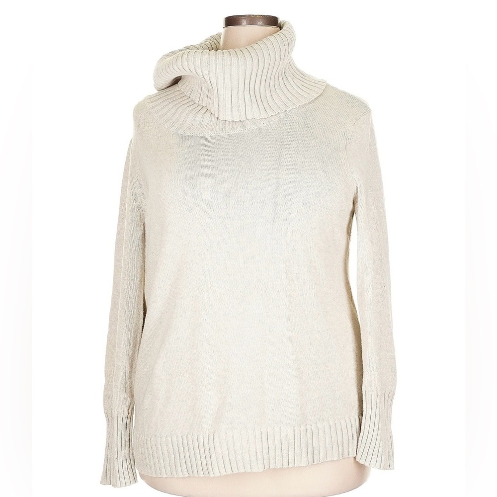Nautica Cream Turtleneck Neck Sweater XXL 100% Cotton